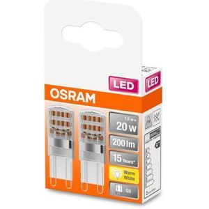 OSRAM 4058075449831 LED-lamp Energielabel F (A - G) G9 Ballon 1.9 W = 20 W Warmwit (Ø x l) 15 mm x 46 mm 2 stuk(s)