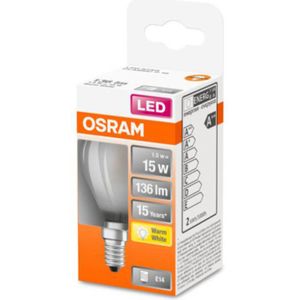 Osram LED spot Mini-bal 1,5W/827 (15W) matglas E14