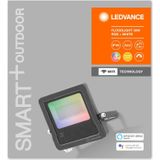 LEDVANCE Smarte LED Aussenleuchte mit WiFi Technologie, Flutstrahler für Außen, RGB-Farben änderbar, 30W, aus dunkelgrauem Aluminium, Kompatibel mit Google und Alexa Voice Control, SMART+ WIFI FLOOD
