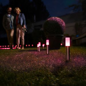 LEDVANCE Slim tuinarmatuur LED: voor grond, SMART+ GARDEN POLE / 1,90 W, 220…240 V, RGBW, 3000 K, body materiaal: stainless steel, IP65