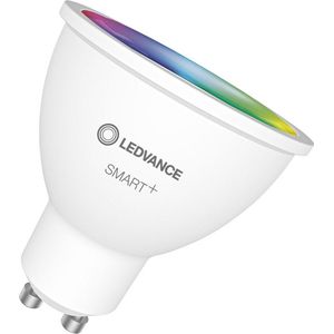 LEDVANCE Smart led-reflectorlamp met Bluetooth, GU10, variabele kleur (2700-6500K), aanpasbare RGB-kleuren, dimbaar, vervangt reflectorlampen door 40 W, SMART + Spot RGBW, 1 stuk