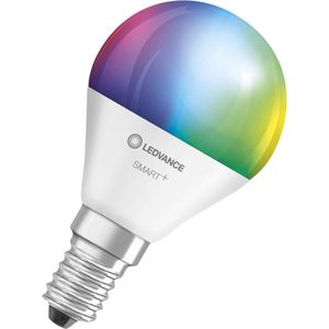 LEDVANCE LED lamp | Lampvoet: E14 | RGBW | 2700…6500 K | 5 W | mat | SMART+ WiFi Mini Bulb Multicolour [Energie-efficiëntieklasse A+]