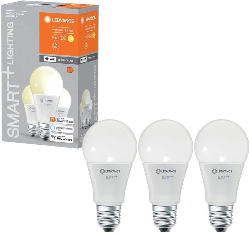 LEDVANCE LED lamp Lampvoet: E27 Warm wit K 9 W SMART+ WiFi Classic Dimmable