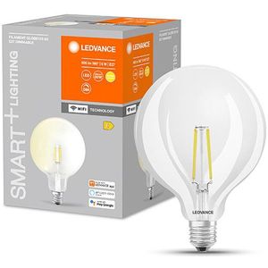 LEDVANCE Slimme LED-lamp met WiFi-technologie, E27-fitting, dimbaar, warm wit (2400 K), vervangt gloeilampen met 60 W, SMART+ WiFi Globe Edison Dimbaar, 1-pack