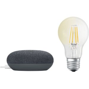 Ledvance - Slimme Luidspreker Google Nest Mini + LED Lamp SMART+ E27