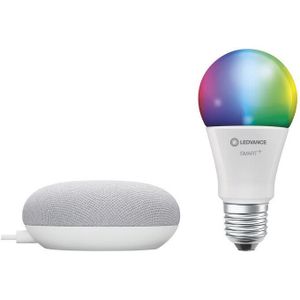 Ledvance - Slimme Luidspreker Google Nest Mini + LED RGBW lamp SMART+