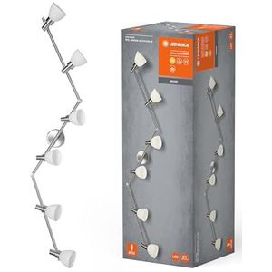 LEDVANCE LED spot, 6-vlammend hoogwaardige spot van aluminium, geschikt voor binnenmuren en plafonds, inclusief vervangbare 2W G9 lampen, warm wit (2700K), LED SPOT G9 6x2W