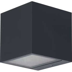 LEDVANCE SMART+ WI-FI BRICK RGBW 8,5 cm - donkergrijze dimbare led-wandlamp met hoogwaardige aluminium behuizing, vierkant, RGB-kleurcontrole, 14 W, 3000 K warm wit, 600 lm, IP44