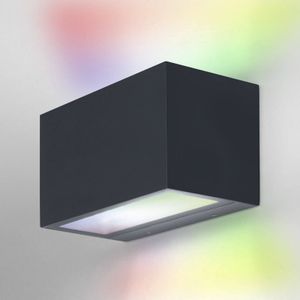 LEDVANCE SMART WI-FI WIDE BRICK RGB 14,5 cm - donkergrijze dimbare led-wandlamp met hoogwaardige aluminium behuizing, rechthoekig, kleurcontrole, 14 W, 3000 K warm wit, 600 lm, IP44