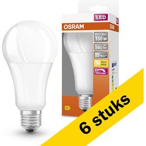 6x Osram LED lamp E27 | Peer A60 | Mat | 2700K | Dimbaar | 20W (150W)