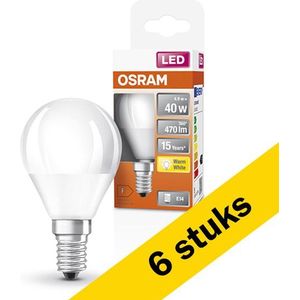 6x Osram LED lamp E14 | Kogel P45 | Mat | 2700K | 4.9W (40W)