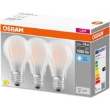 OSRAM Lamps, Voet: E27, Koel wit, 4000 K, 7,50 W, vervanging voor 75 W gloeilamp, frosted, LED BASE CLASSIC A Set van 3,Koel wit
