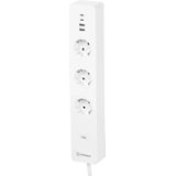 LEDVANCE Smart Wifi Plug, drievoudige stekkerdoos met overbelastings- en overspanningsbeveiliging, inclusief USB-verbindingen, bestuurbaar via wifi-app, Alexa en Google