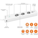 Stekkerdoos - 7-Poorts - 3 Stopcontacten - 4 USB-Poorten - Wifi-Besturing