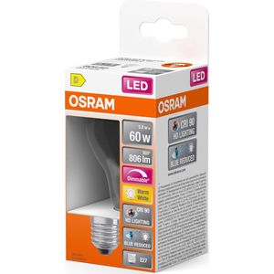 OSRAM Superstar dimbare LED lamp met extra hoge kleurweergave (CRI9-), E27-basis Filament optiek ,Warm wit (27-K), 8-6 Lumen, substituut voor 6-W-verlichtingsmiddel dimbaar, 1-Pak