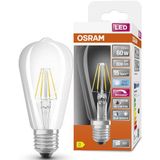 OSRAM Superstar dimbare LED lamp met bijzonder hoge kleurweergave (CRI90), E27-basis Filament optiek,Koud wit (4000K), 730 Lumen, substituut voor 60W-verlichtingsmiddel dimbaar, 1-Pak