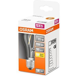 6x Osram LED lamp E27 | Peer A60 | Filament | Helder | 2700K | 1.5W (15W)