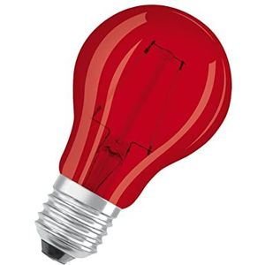 OSRAM LED decoratieve lamp met E27 lampvoet, rood, 3000 K, 2,50W, vervanger voor 15W gloeilamp, transparant, LED STAR DECO CLASSIC A, verpakking van 6