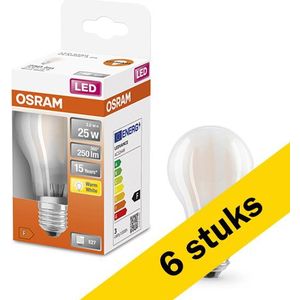6x Osram LED lamp E27 | Peer A60 | Mat | 2700K | 2.5W (25W)