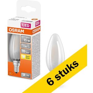 6x Osram LED lamp E14 | Kaars B35 | Mat | 2700K | 1.5W (15W)
