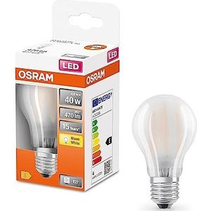 OSRAM LED STAR KLASSISK A40 LED-lampe til E27-stik, pæreform, GL FR, 470 Lumen, Warm White (2700K), udskiftning til konventionelle 40W pærer, ikke dæmpbar, 6-pack