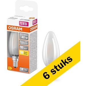 6x Osram LED lamp E14 | Kaars B35 | Mat | 2700K | 4W (40W)
