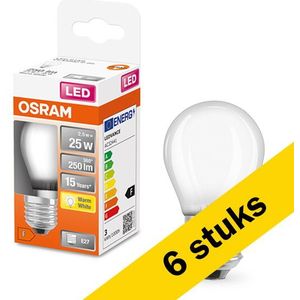 6x Osram LED lamp E27 | Kogel P45 | Mat | 2700K | 2.5W (25W)