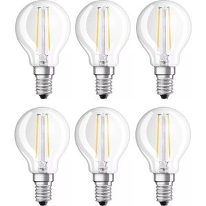 6 stuks | OP=OP Osram LED kogellamp 1.5W 136lm 2700K Helder Niet-Dimbaar P45 | E14 | Extra Warm Wit | 1.5 watt | 15.000 Branduren