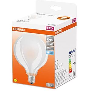 OSRAM LED lamp, Voet: E27, koel wit, 4000 K, 11 W, vervanging voor 100 W gloeilamp, frosted, LED Retrofit CLASSIC GLOBE95 Pack van 6