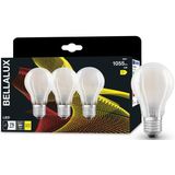BELLALUX - LED-lamp - Warm Wit - E27-basis - Mat Glas - 3-Pak - 1-55 Lumen - Niet-dimbaar