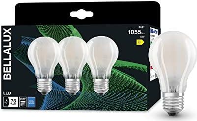 BELLALUX - LED-lamp - Koud Wit - E27-basis - Matglas - 3-Pak - 1-55 Lumen - Niet-dimbaar