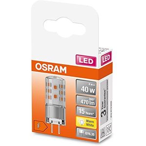 OSRAM Lamps, Base: GY6.35, Warm wit, 2700K, 4W, vervanger voor 40 W, helder, LED PIN 12 V Verpakking van 6,Warm Wit