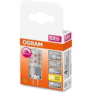 OSRAM Lamps LED lamp, Base: GY6.35, Warm wit, 2700K, 4,50 W, vervanger voor 40 W, helder, LED PIN 12 V DIM Set van 6,Warm wit