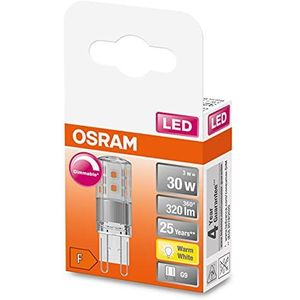 OSRAM LED PIN G9 DIM/LED lamp: G9, Dimbaar, 3 W, vervanging voor 30 W, helder, Warm Wit, 2700 K Set van 6