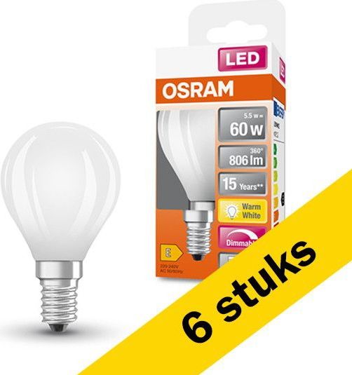 Osram - LED Lamp - Warm Wit - 6 Stuks - 5,5W