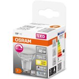 OSRAM Superstar dimbare LED lamp met bijzonder hoge kleurweergave (CRI90), GU10-basis helder glas,Warm wit (2700K), 575 Lumen, substituut voor 46W-verlichtingsmiddel dimbaar, 1-Pak