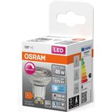 OSRAM Superstar dimbare LED lamp met bijzonder hoge kleurweergave (CRI90), GU10-basis helder glas,Koud wit (4000K), 575 Lumen, substituut voor 46W-verlichtingsmiddel dimbaar, 1-Pak