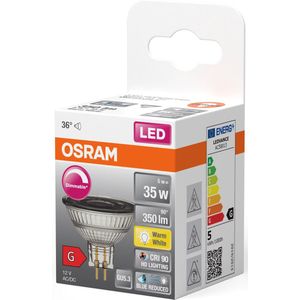 OSRAM Superstar dimbare LED lamp met bijzonder hoge kleurweergave (CRI9-), GU5.3-basis helder glas ,Warm wit (27-K), 35- Lumen, substituut voor 35W-verlichtingsmiddel dimbaar, 1-Pak