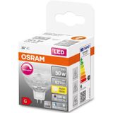 OSRAM Superstar dimbare LED lamp met bijzonder hoge kleurweergave (CRI90), GU5.3-basis helder glas,Warm wit (2700K), 621 Lumen, substituut voor 50W-verlichtingsmiddel dimbaar, 1-Pak