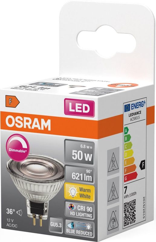 Osram - LED SUPERSTAR PLUS MR16 - Dimbare Reflectorlamp - Natuurlijk Daglicht - GU5.3 Fitting
