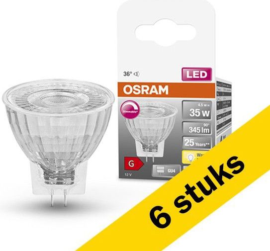 Osram - MR11 Led Spot - Warm Wit - 4,5W - Set van 6