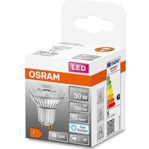OSRAM LED Star PAR16 50 LED-spotlamp met 36 graden kijkhoek, GU10-basis, daglichtwit (6500 K), vervanging voor traditionele 50W-spotlampen, 6-pack