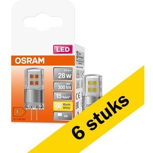 6x Osram G4 LED capsule | SMD | Helder | 2700K | 2.6W (28W)