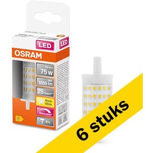 6x Osram R7S LED lamp | Staaflamp | 78mm | 2700K | Dimbaar | 9.5W (75W)