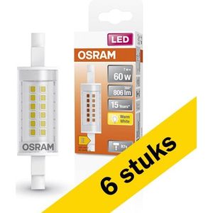 6x Osram R7S LED lamp | Staaflamp | 78mm | 2700K | 7W (60W)