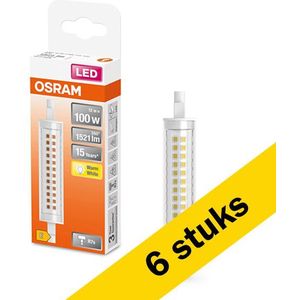 6x Osram R7S LED lamp | Staaflamp | 118mm | 2700K | 12W (100W)
