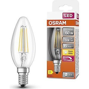 6x Osram LED lamp E14 | Kaars B35 | Filament | Helder | Dimbaar | 2700K | 5.5W (60W)