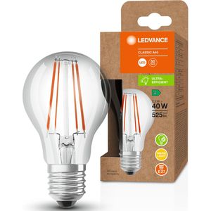 LEDVANCE Ultra efficiënte LED spaarlamp, gloeilamp van glas met E27 voet, warm