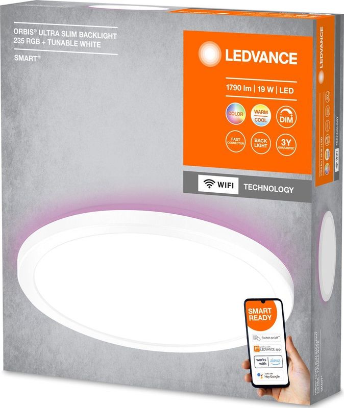 LEDVANCE - Orbis Ultra Slim - Slimme Plafondlamp - Wit - Dimbaar - Kunststof - Modern