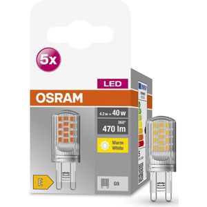 OSRAM Star PIN LED lamp, G9-basis helder glas ,Warm wit (27-K), 47- Lumen,